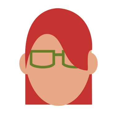 gözlük simgesi olan meçhul kadın