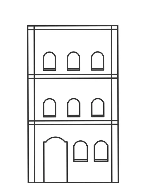 Één gebouw pictogram — Stockvector