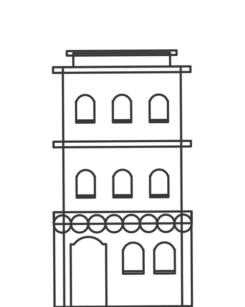 Icône de bâtiment unique — Image vectorielle