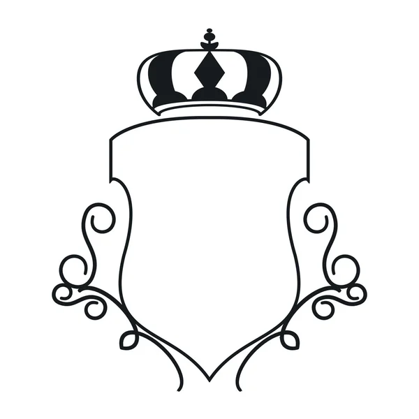 Cadre vintage décoratif avec icône couronne — Image vectorielle