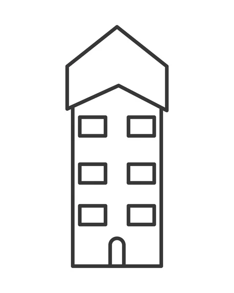 Één gebouw pictogram — Stockvector