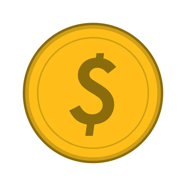 Dollar coin icône — Image vectorielle