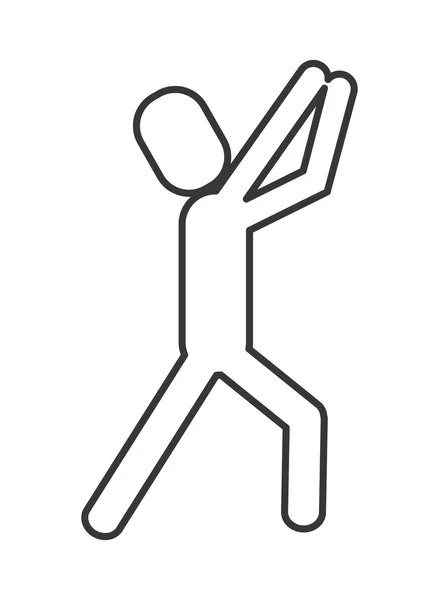 Pictogramme homme avec bras extension icône — Image vectorielle