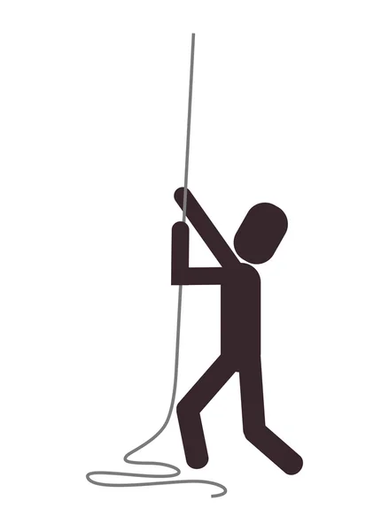 Ícone de corda de escalada pessoa —  Vetores de Stock