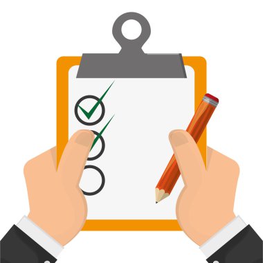 clipboard with check list icon clipart