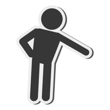 adam piktogram yaslanmış simgesi