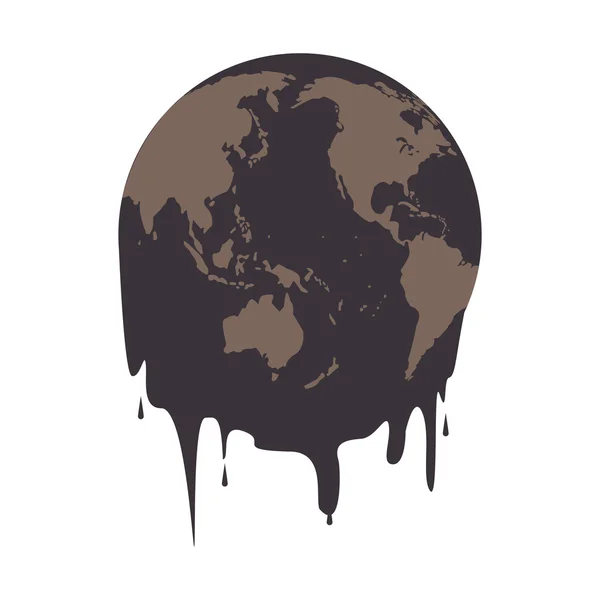 Earth oil melting icon — Stock Vector