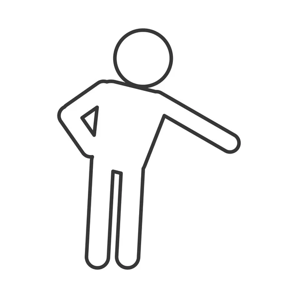Homem pictograma inclinação ícone — Vetor de Stock