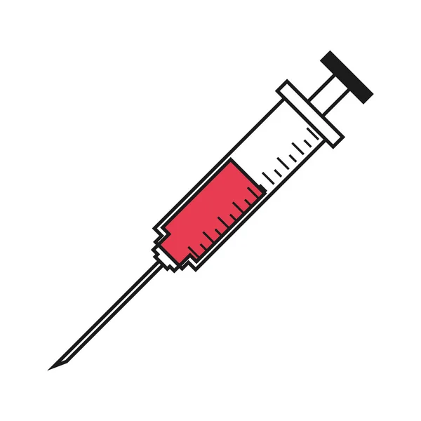 Halfvol pictogram syringe — Stockvector