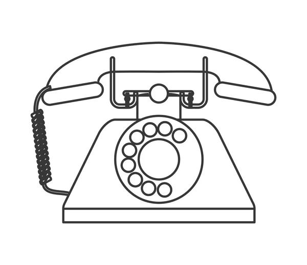 Retro telefon rotační ikona — Stockový vektor