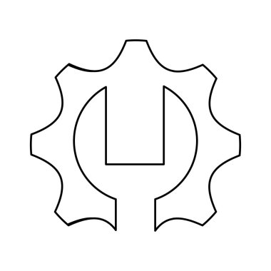 Dişli ve İngiliz anahtarı simgesi