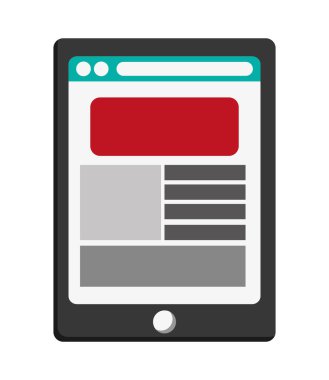 Web sayfasında ekran simgesi ile modern cep telefonu