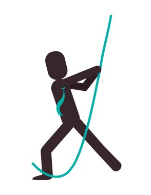 işadamı piktogram çekerek ip simgesi