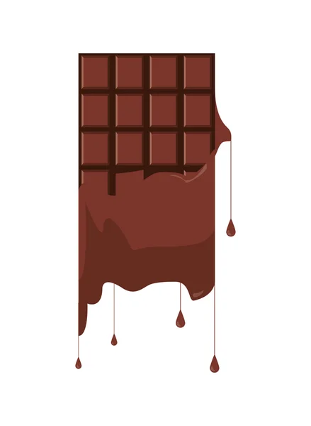 Melting candy chocolate bar icon — Stock Vector