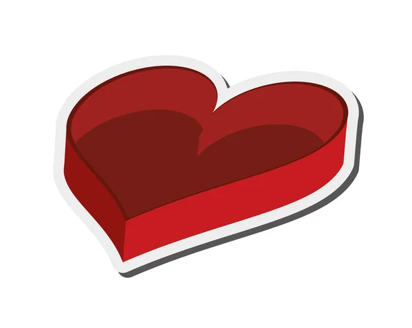 Empty heart shaped box icon — Stock Vector