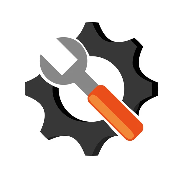 Gear and wrench icon — Stock Vector