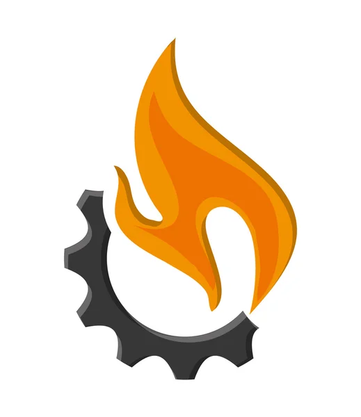 A félelem és a tűz ikon — Stock Vector