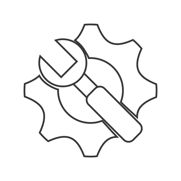 Gear and wrench icon — Stock Vector