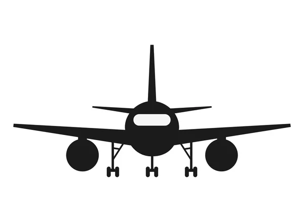 Solo avión vista frontal icono — Vector de stock