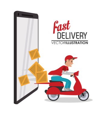 akıllı telefon kutusu paketi teslimat simgesi. Vektör grafiği