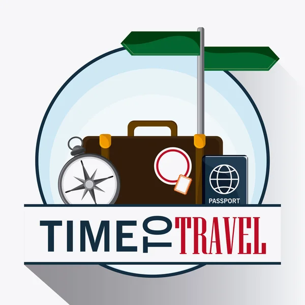 Icono conjunto viaje vacaciones viaje. Gráfico vectorial — Vector de stock