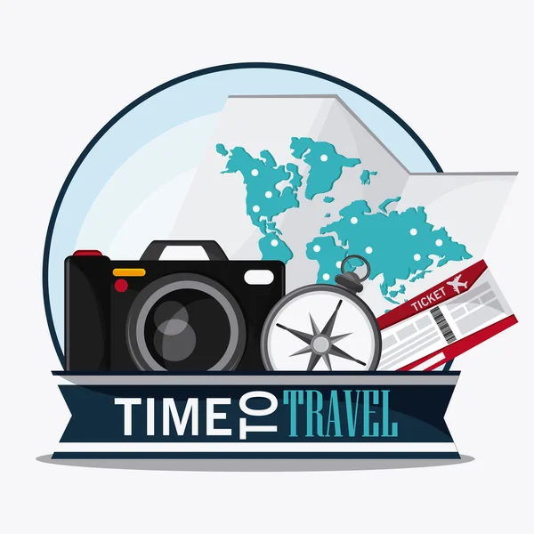 Icono conjunto viaje vacaciones viaje. Gráfico vectorial — Archivo Imágenes Vectoriales