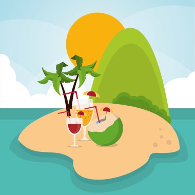 tatil cenneti Adası seyahat etmek simge. Vectoraphic