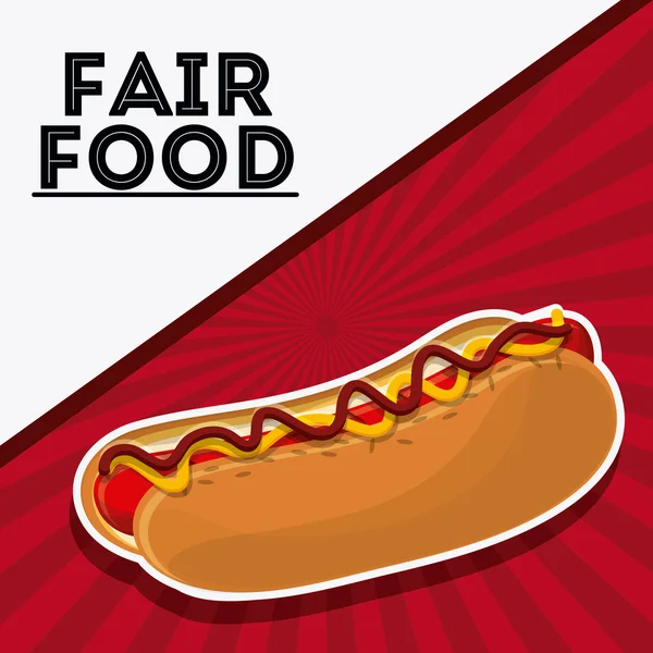 Hot dog justo comida snack carnaval icono — Archivo Imágenes Vectoriales