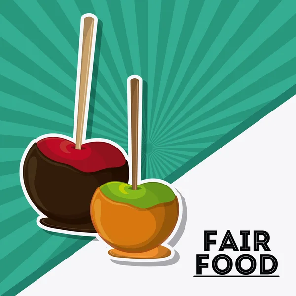 Apfel Fair Food Snack Karnevalsikone — Stockvektor