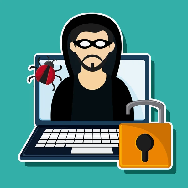 Siber ve sistem güvenlik simgesi — Stok Vektör