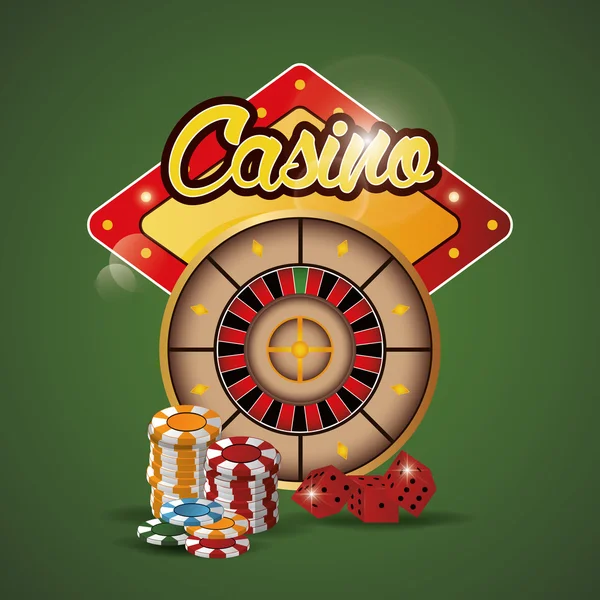 Chips de roleta de dados casino las vegas ícone — Vetor de Stock