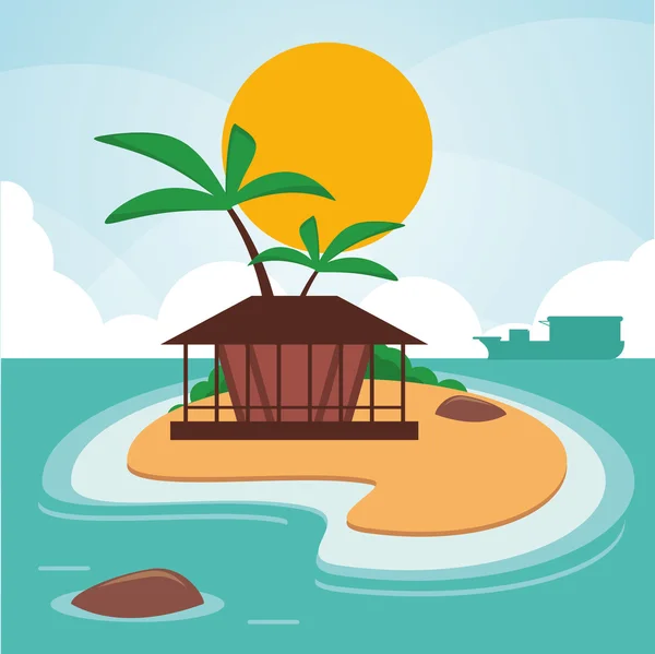 Vacances paradis île Voyage — Image vectorielle