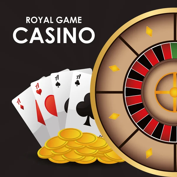 Cards roulette coins casino icon — Stock Vector