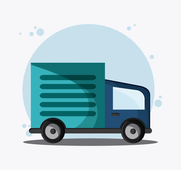 Véhicule de transport par camion voyage, vecteur — Image vectorielle