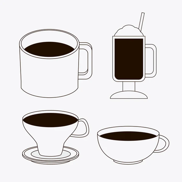 Coffee mug cup shop beverage icon — Stock Vector