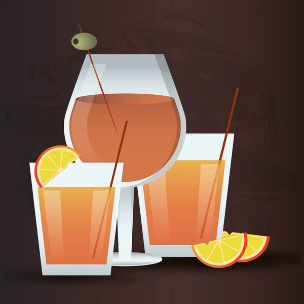 Икона летнего алкоголя в оранжевом — стоковый вектор