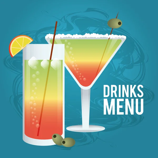 鸡尾酒橙色橄榄玻璃夏天酒精图标 — 图库矢量图片