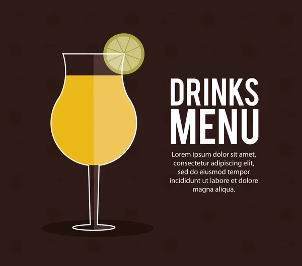 Cóctel limón vidrio verano alcohol icono — Vector de stock