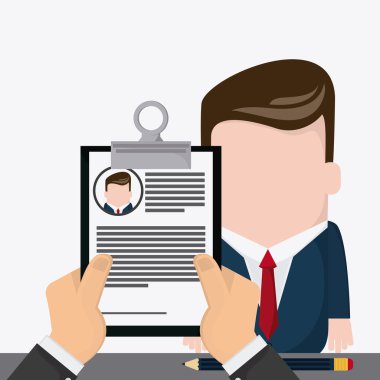 işadamı belge kalem kravat karikatür simgesi