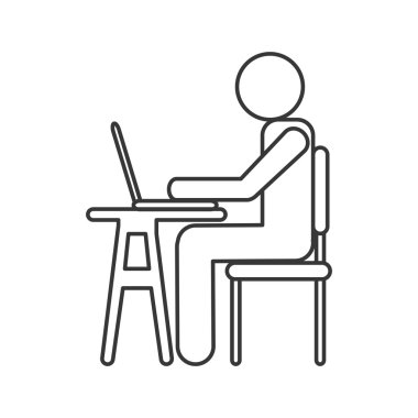 dizüstü bilgisayar simgesini kullanan kişi