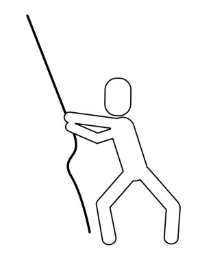 adam piktogram çekerek ip simgesi