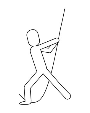 adam piktogram çekerek ip simgesi