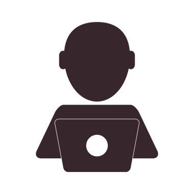 dizüstü bilgisayar simgesini kullanan kişi