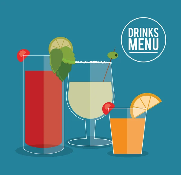 Oranje olijf cocktailglas zomer alcohol pictogram — Stockvector