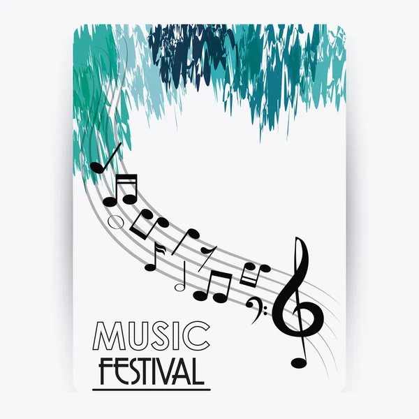 Note de musique icône du festival de médias sonores. Graphique vectoriel — Image vectorielle