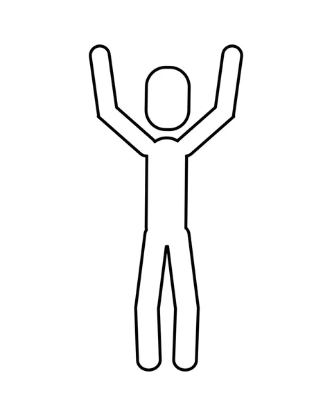 Mann Piktogramm tanzende Ikone — Stockvektor