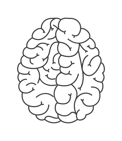 Comic-Ikone des menschlichen Gehirns — Stockvektor