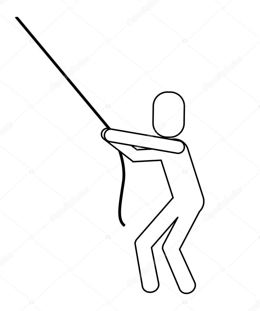 Man pictogram pulling rope icon Stock Vector by ©jemastock 119798420