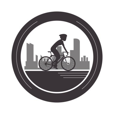 kişi binicilik bisiklet kask amblemi simgesiyle