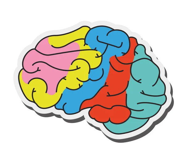 Значок мультфільму людського мозку — стоковий вектор